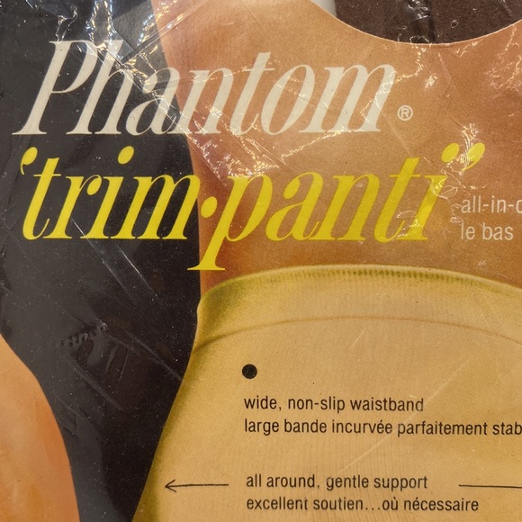 Phantom Trim-Panti Pantyhose Hint O Brown Size Tall Vintage - Picture 2 of 12